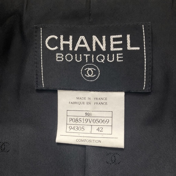 CHANEL Vintage Military Belted Jacket Gold Button Blazer FR 42 Exceptional! - Picture 6 of 6